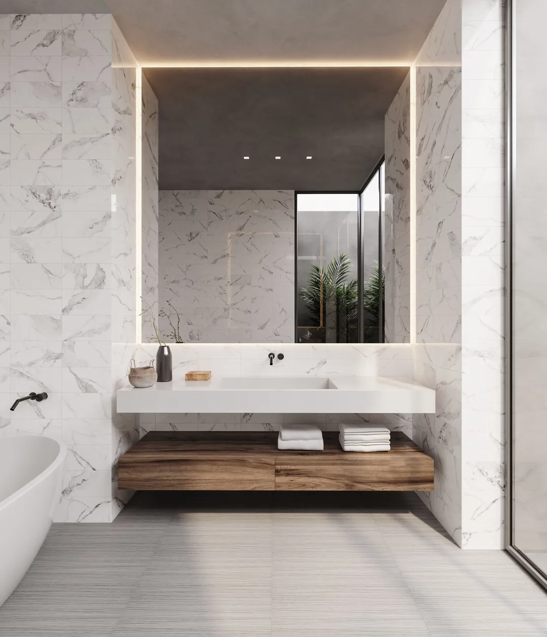 Regent Statuario 6-in x 12-in Polished Porcelain Marble Look Floor and Wall Tile (10.3-sq ft/Carton), photo 6 of 8