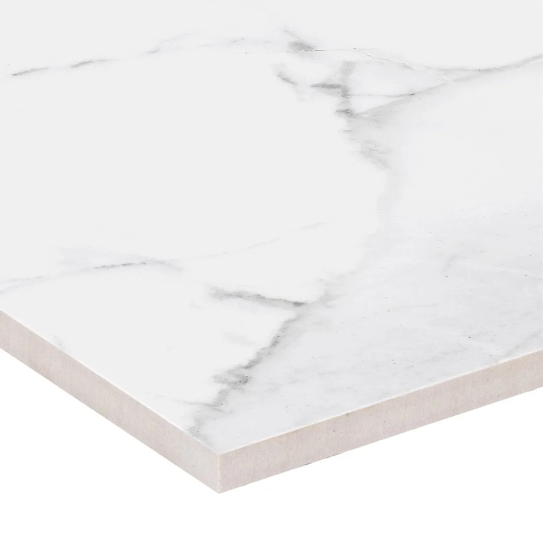 Regent Statuario 6-in x 12-in Polished Porcelain Marble Look Floor and Wall Tile (10.3-sq ft/Carton), photo 2 of 8