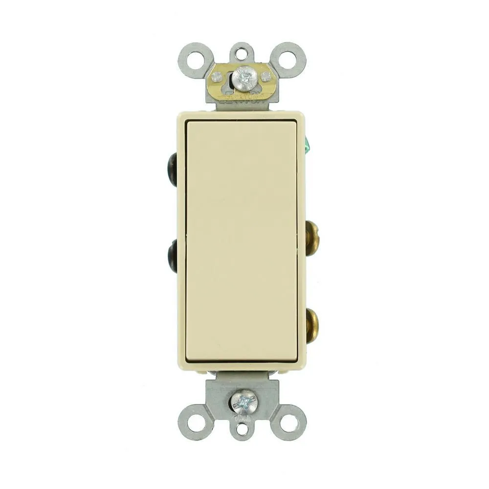 20 Amp Decora Plus Commercial Grade Double Pole Rocker Switch, White, photo 5 of 6
