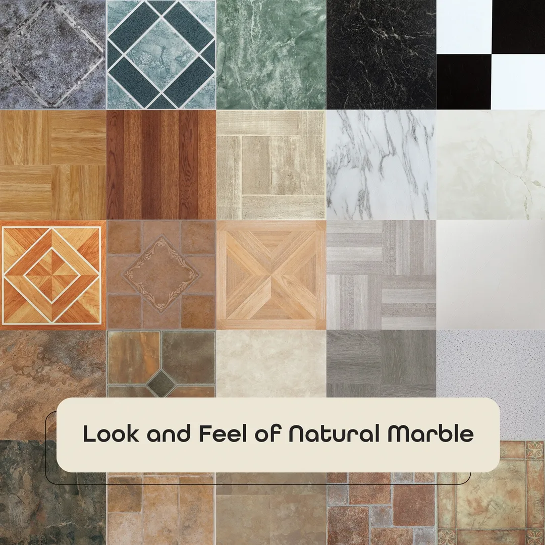 Achim Marble Blocks 0.07-mil x 12-in W Peel and Stick Marble look Vinyl Tile Flooring ( 20.0-sq ft Carton ), photo 3 of 10