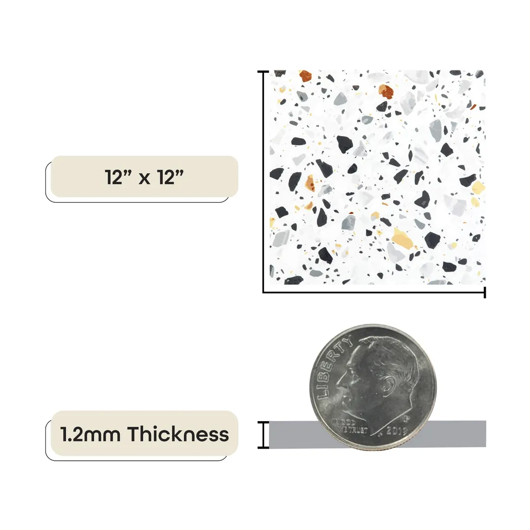 Achim Mosaic 0.07-mil x 12-in W Peel and Stick Stone look Vinyl Tile Flooring ( 45-sq ft Carton ), photo 8 of 9