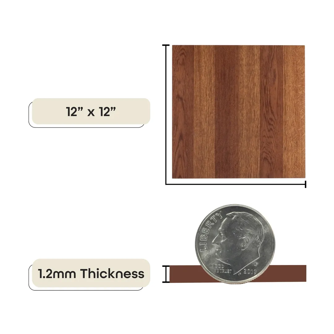 Achim Medium Oak Plank-Look 0.07-mil x 12-in W Peel and Stick Wood look Vinyl Tile Flooring ( 45-sq ft Carton ), photo 5 of 7