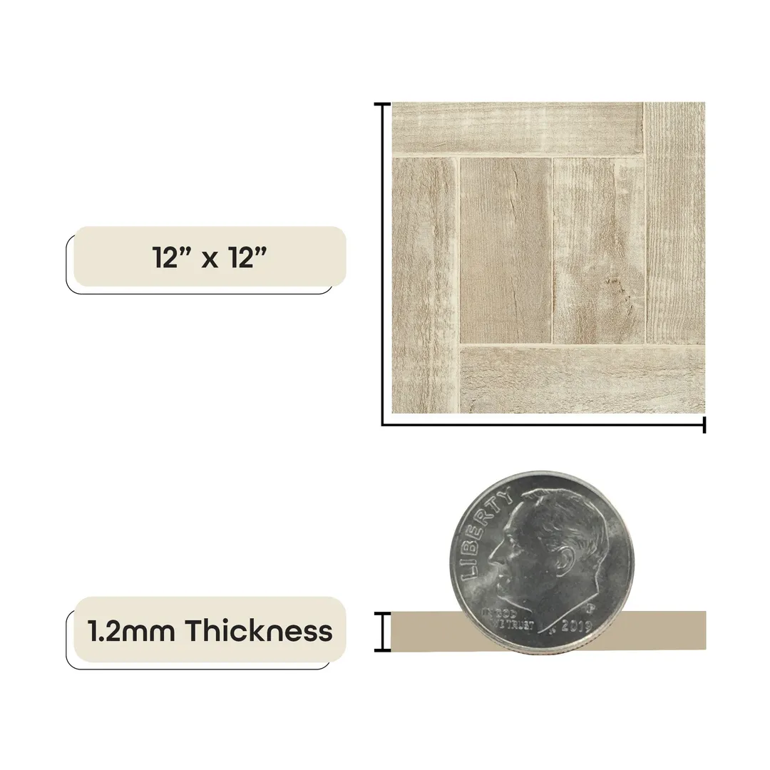 Achim Nexus Saddlewood 12-in x 12-in Peel-and-Stick Vinyl Tile Flooring, 20-sq ft Carton, photo 7 of 8