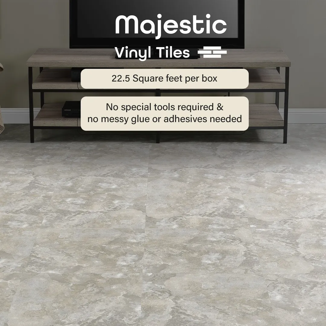 Achim Majestic 0.07-mil 18-in W x 18-in L Peel and stick Vinyl Tile, photo 4 of 8