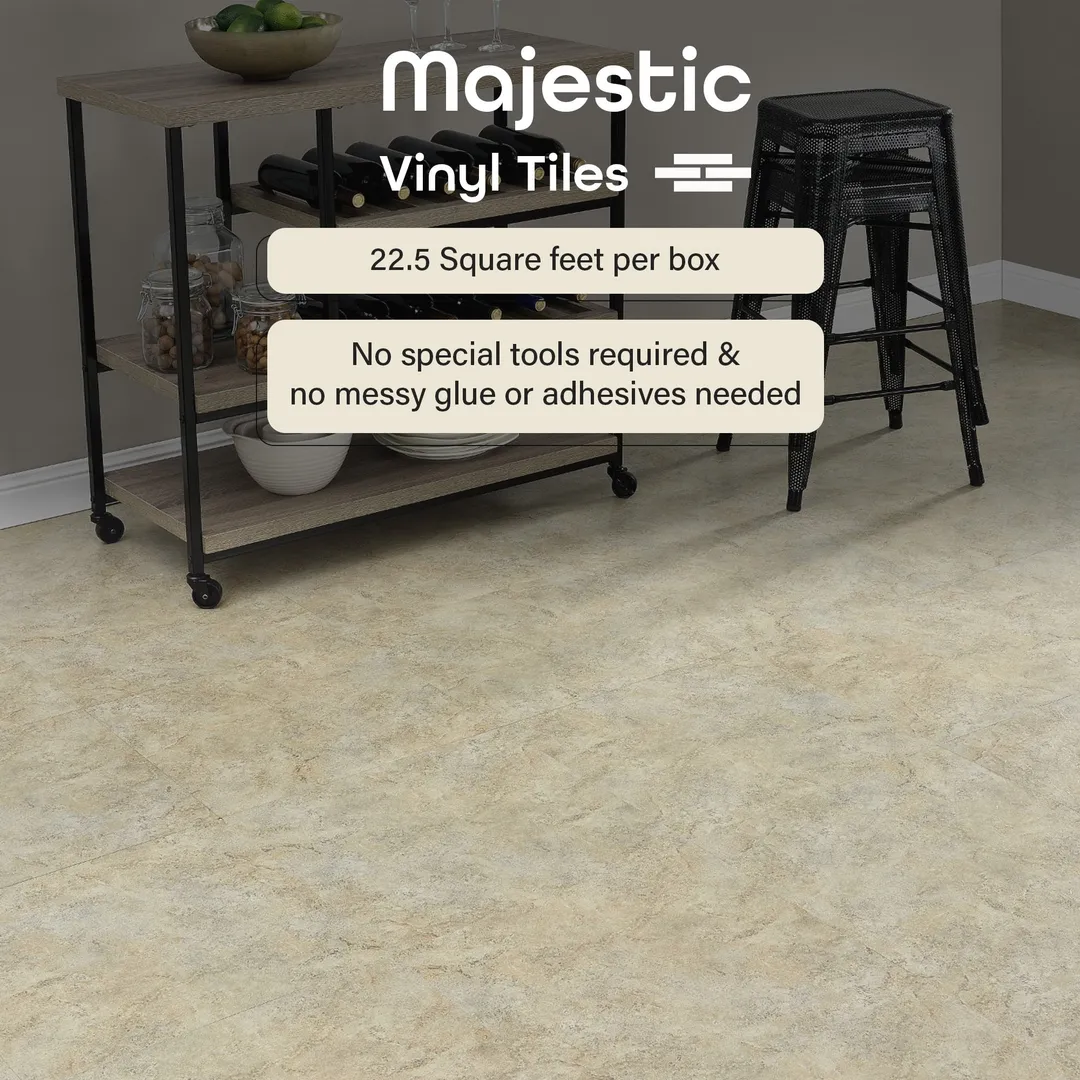 Achim Majestic 0.07-mil 18-in W x 18-in L Peel and stick Vinyl Tile, photo 7 of 8