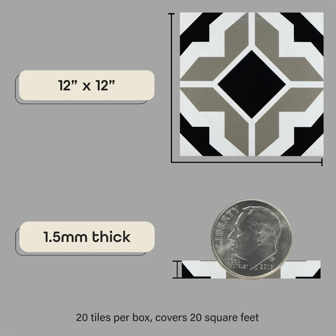 Achim Onyx Star 2.75-mil x 12-in W Peel and Stick Patterned look Luxury Vinyl Tile Flooring ( 20-sq ft Carton ), photo 9 of 10