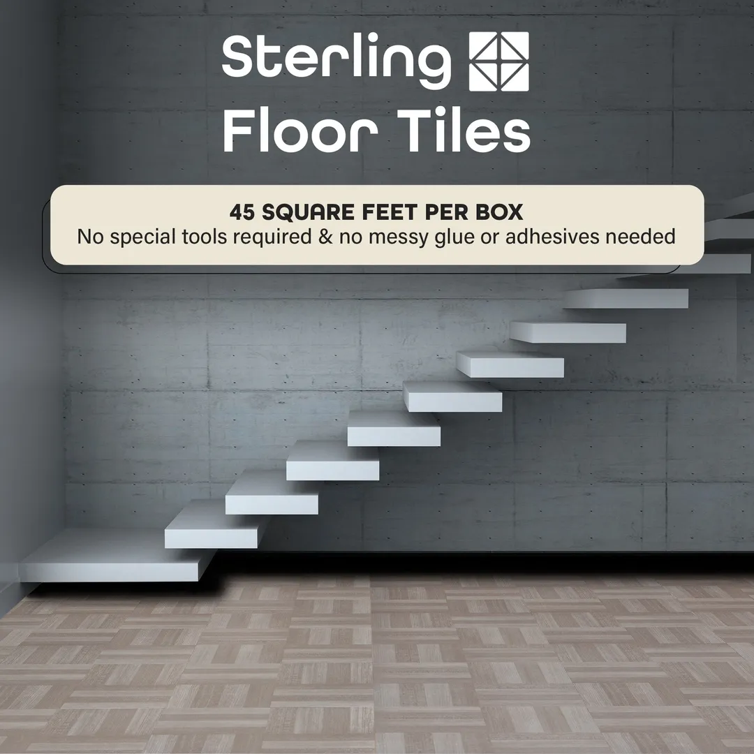 Achim Sterling Ash Grey Wood 12-in x 12-in Peel-and-Stick Vinyl Tile Flooring, 45-sq ft Carton, photo 3 of 6