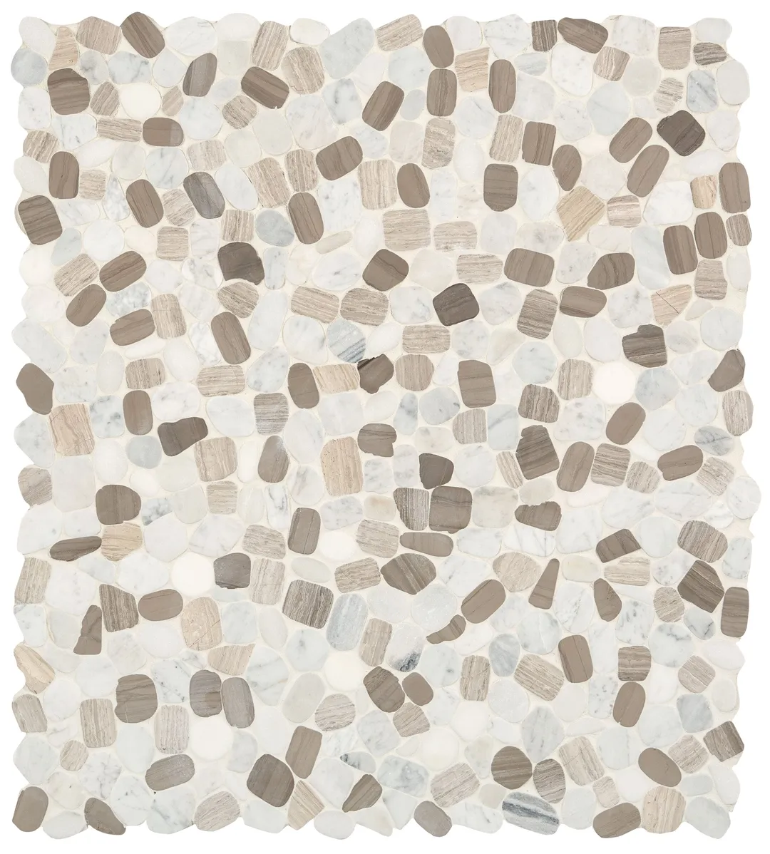 Satori Mixed Warm Blend 12-in x 12-in Honed Natural Stone Marble Pebble Floor and Wall Tile (9.6-sq ft/Carton), photo 3 of 8