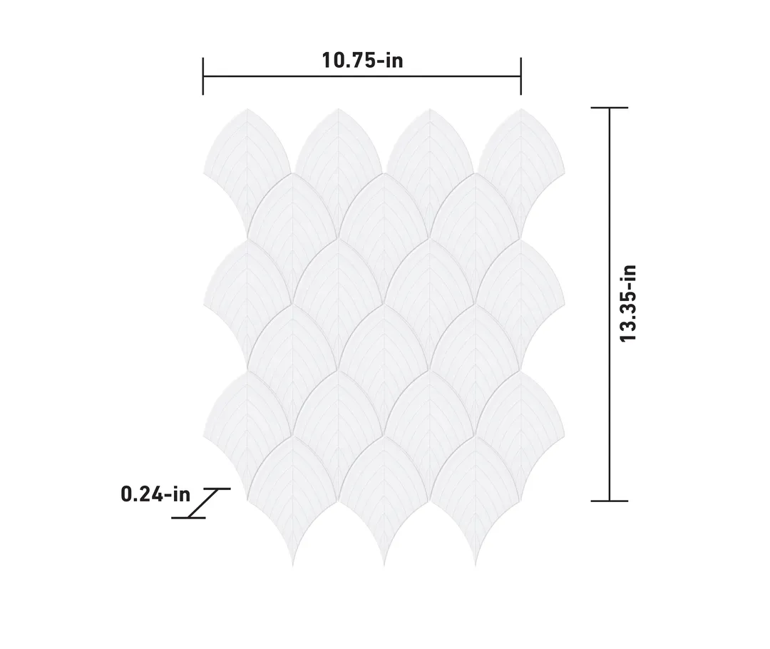 Satori Hudson Brilliant White 11-in x 13-in Glossy Porcelain Arabesque Mosaic Wall Tile (1.01-sq. ft/ Piece), photo 7 of 8