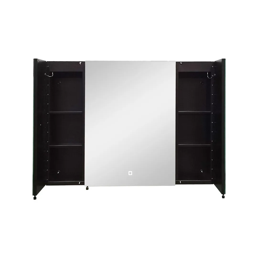AAZJ AS 30-in x 26-in Lighted LED Fog Free Surface/Recessed Mount Black Mirrored Soft Close Medicine Cabinet, photo 3 of 8