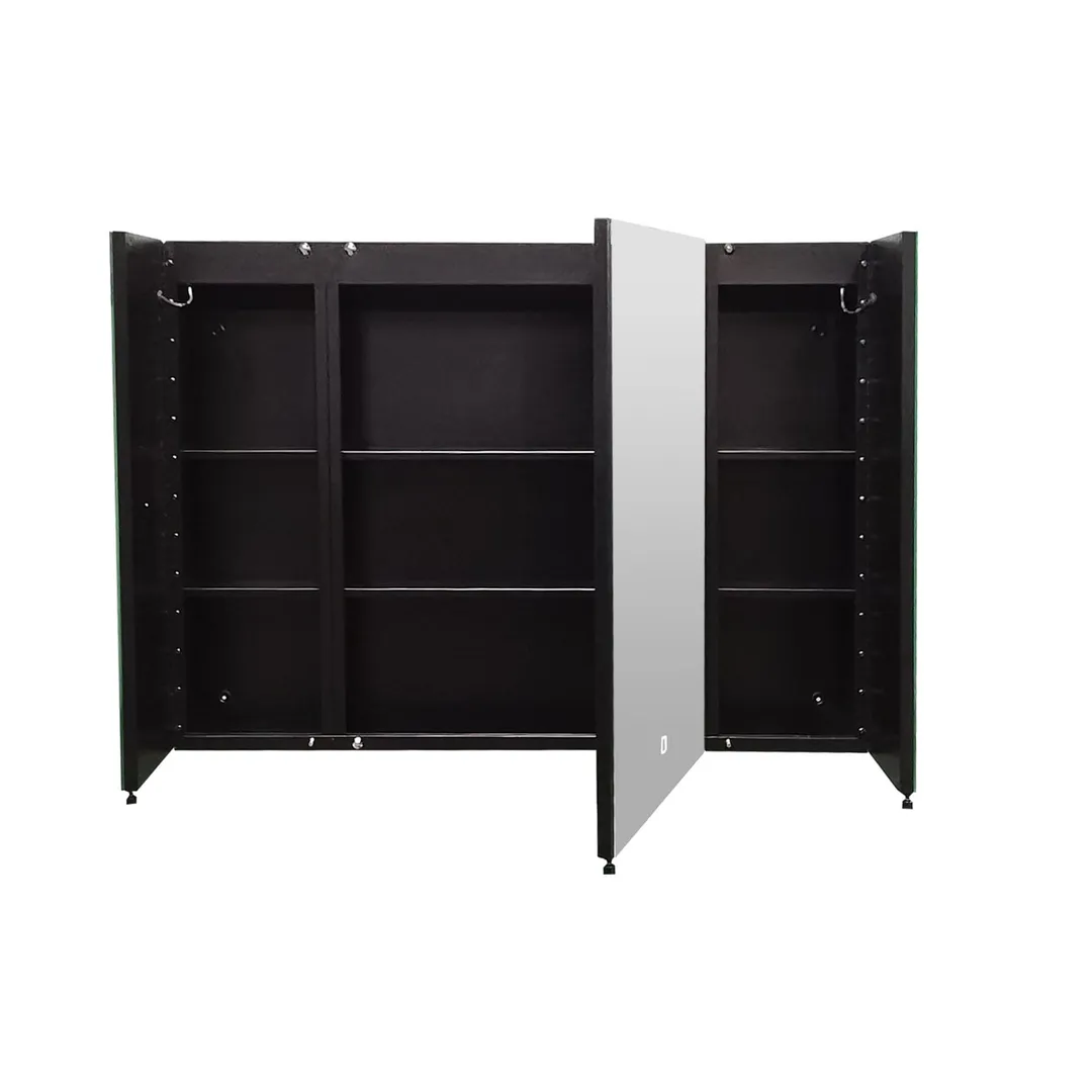 AAZJ AS 30-in x 26-in Lighted LED Fog Free Surface/Recessed Mount Black Mirrored Soft Close Medicine Cabinet, photo 8 of 8