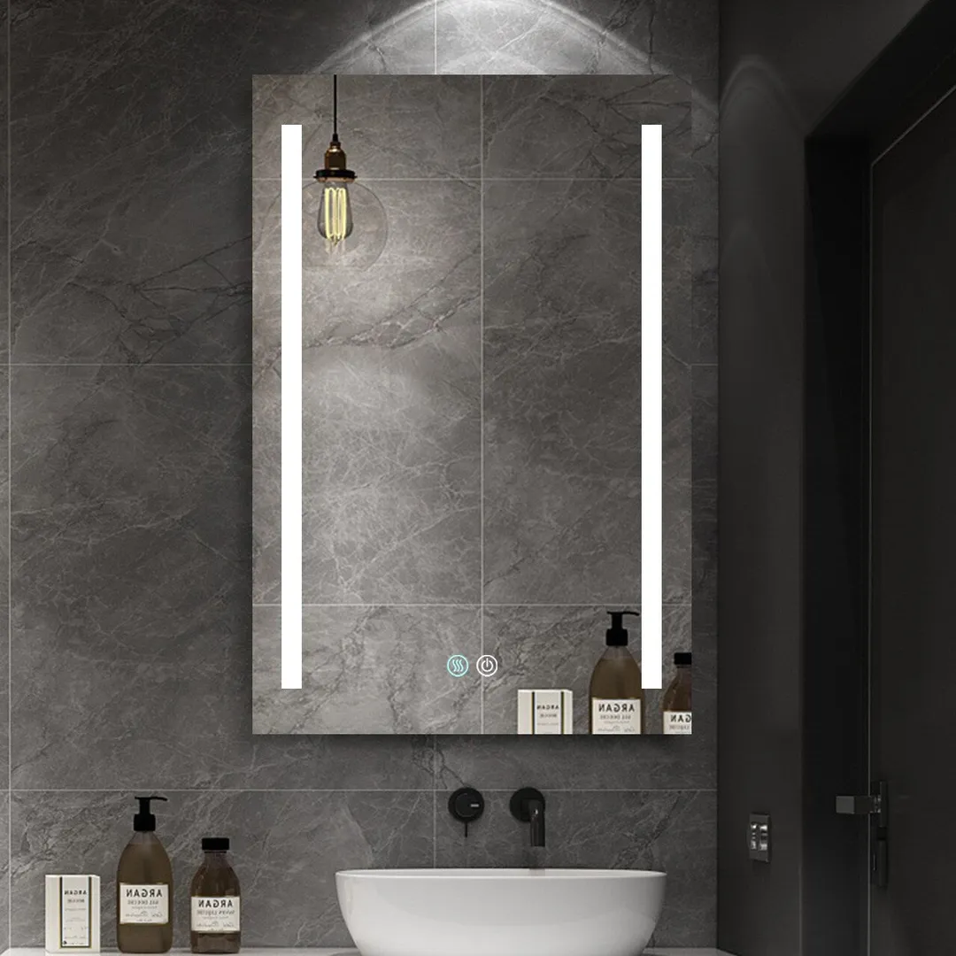 AAZJ 30-in x 20-in LED Fog Free Surface/Recessed Mount Black Mirrored Soft Close Medicine Cabinet, photo 2 of 14