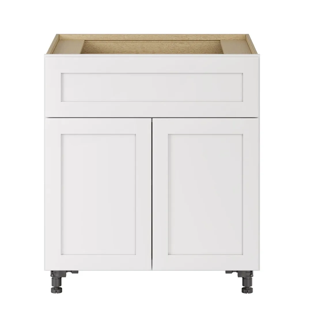Whalen CLICK-IT Enfield 30-in W x 34.5-in H x 24-in D Classic White Birch 1-Drawer Base Ready To Assemble Plywood Cabinet (Raised Panel Shaker Style), photo 8 of 10