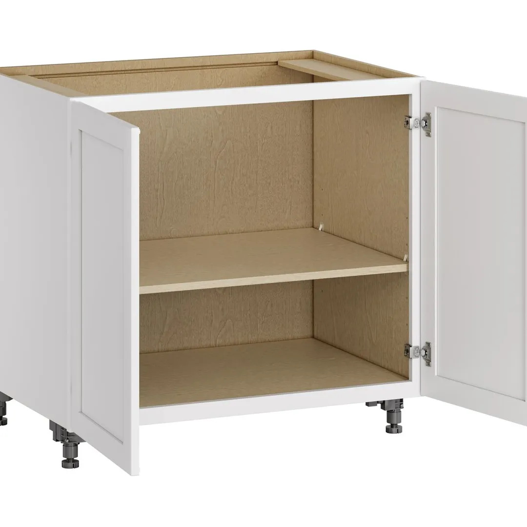 Whalen CLICK-IT Enfield 36-in W x 34.5-in H x 24-in D Classic White Birch Base Ready To Assemble Plywood Cabinet (Raised Panel Shaker Door Style), photo 4 of 10