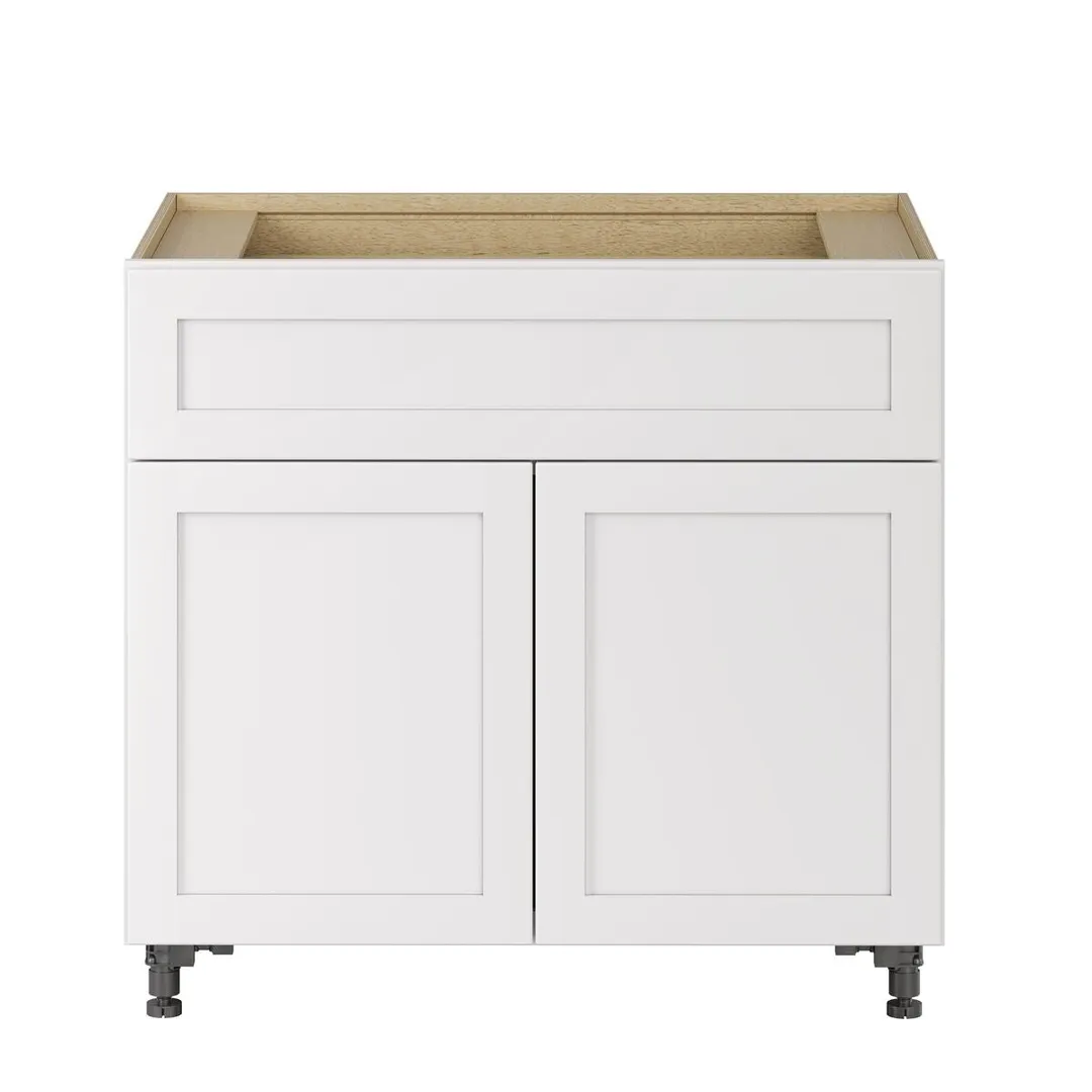 Whalen CLICK-IT Enfield 36-in W x 34.5-in H x 24-in D Classic White Birch 1-Drawer Base Ready To Assemble Plywood Cabinet (Raised Panel Shaker Style), photo 8 of 10
