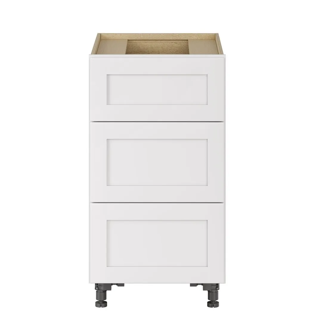 Whalen CLICK-IT Enfield 18-in W x 34.5-in H x 24-in D Classic White Birch 3-Drawer Base Ready To Assemble Plywood Cabinet (Raised Panel Style), photo 8 of 10