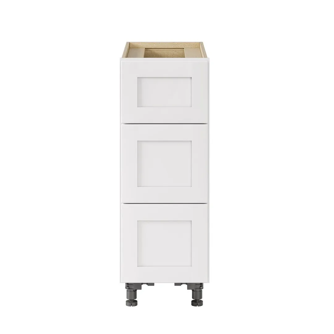Whalen CLICK-IT Enfield 12-in W x 34.5-in H x 24-in D Classic White Birch 3-Drawer Base Ready To Assemble Plywood Cabinet (Raised Panel Style), photo 8 of 10