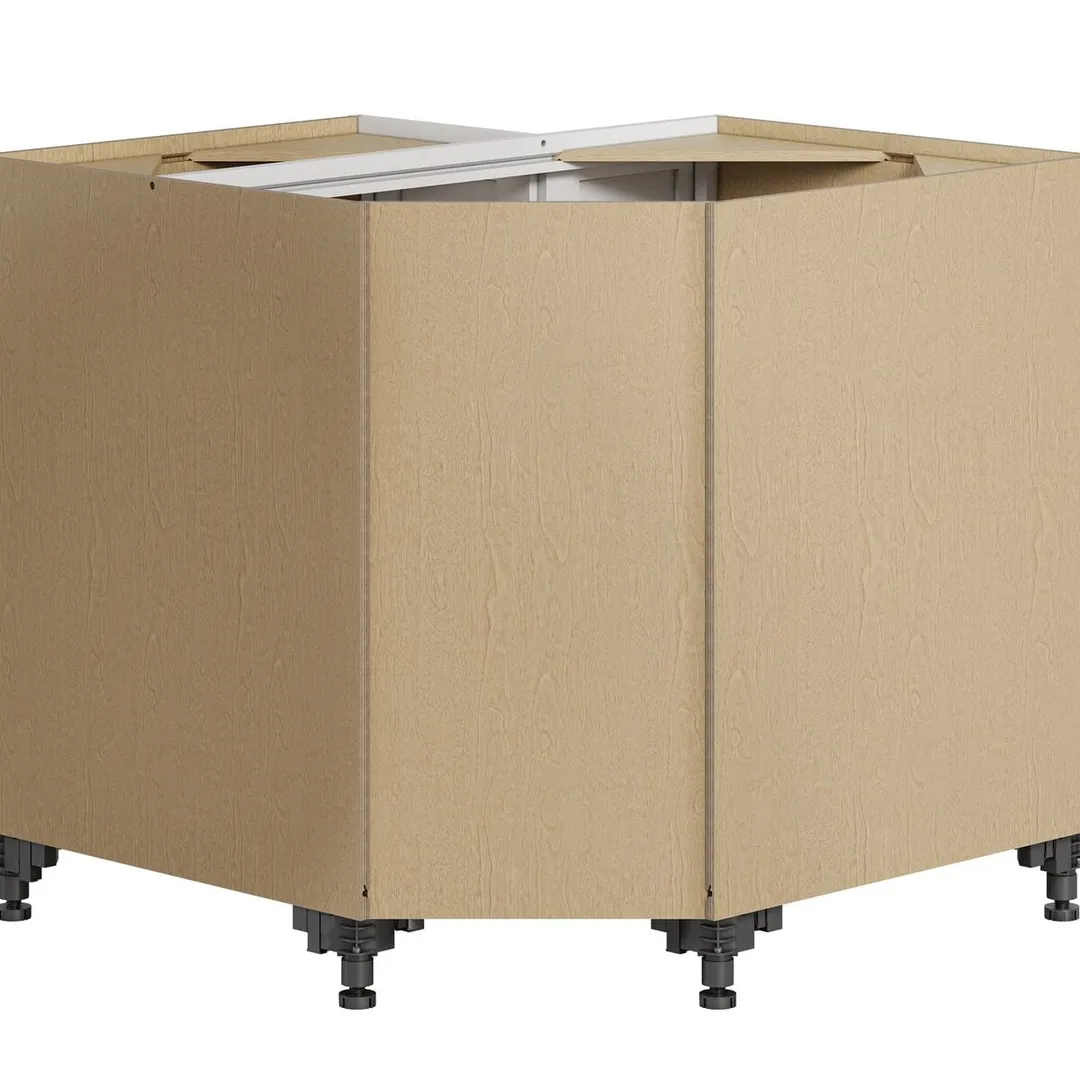 Whalen CLICK-IT Enfield 36-in W x 34.5-in H x 36-in D Classic White Birch Lazy Susan Corner Base Ready To Assemble Plywood Cabinet (Raised Panel Shaker Style), photo 11 of 12