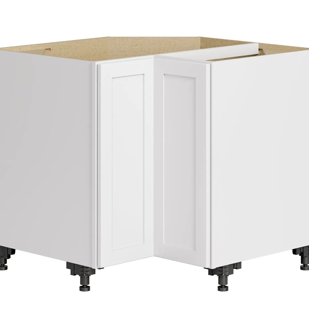 Whalen CLICK-IT Enfield 36-in W x 34.5-in H x 36-in D Classic White Birch Lazy Susan Corner Base Ready To Assemble Plywood Cabinet (Raised Panel Shaker Style), photo 8 of 12