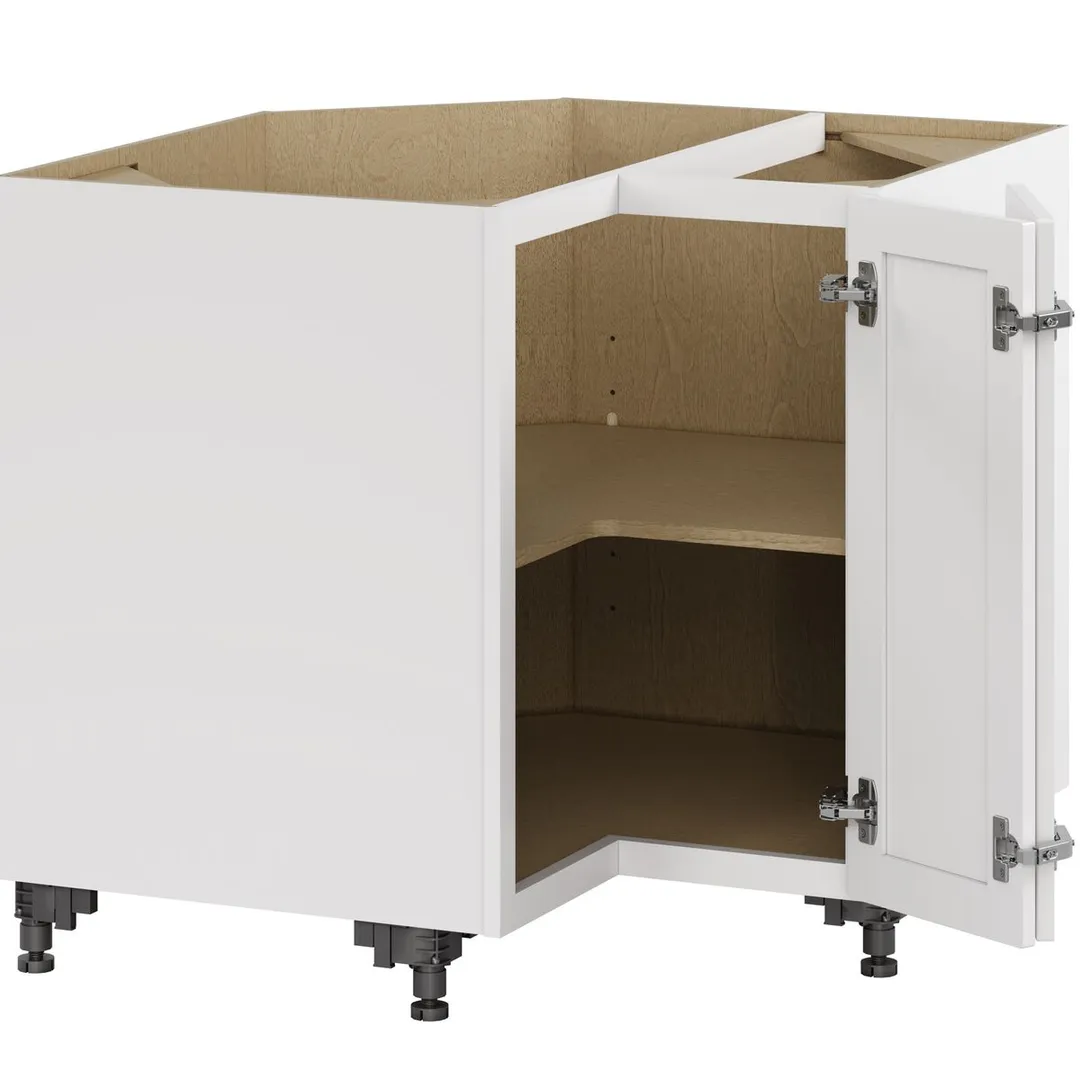 Whalen CLICK-IT Enfield 36-in W x 34.5-in H x 36-in D Classic White Birch Lazy Susan Corner Base Ready To Assemble Plywood Cabinet (Raised Panel Shaker Style), photo 4 of 12