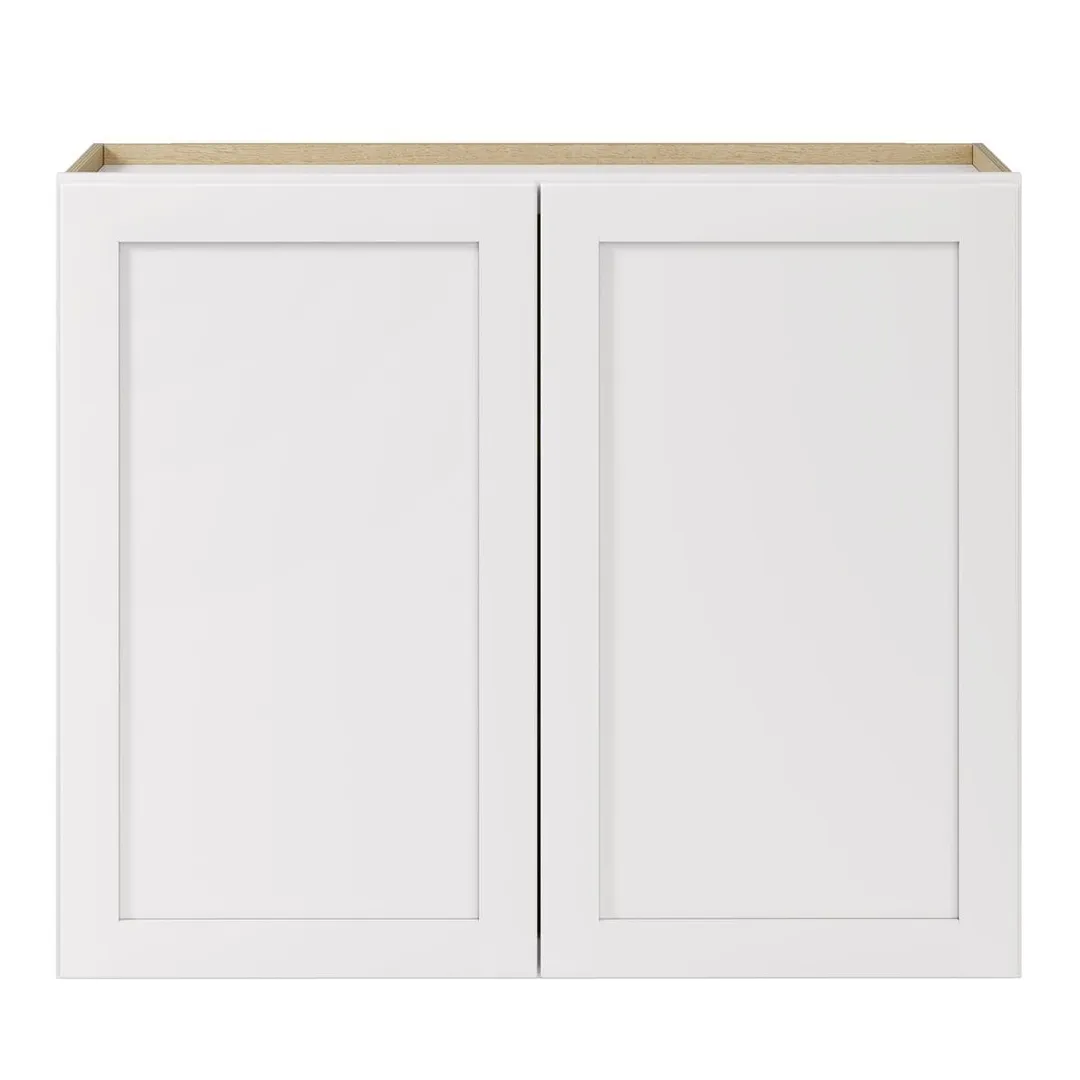 Whalen CLICK-IT Enfield 36-in W x 30-in H x 12-in D Classic White Birch Wall Ready To Assemble Plywood Cabinet (Raised Panel Shaker Door Style), photo 8 of 13
