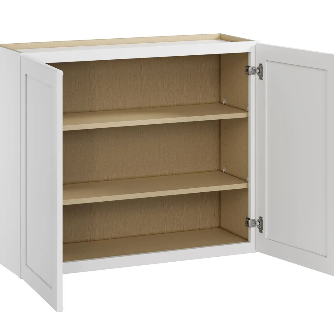 Whalen CLICK-IT Enfield 36-in W x 30-in H x 12-in D Classic White Birch Wall Ready To Assemble Plywood Cabinet (Raised Panel Shaker Door Style), photo 4 of 13