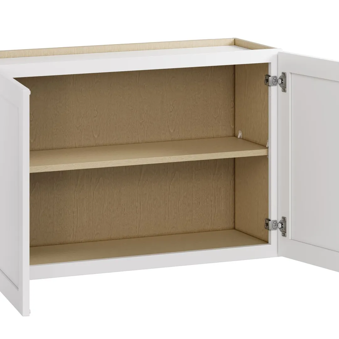 Whalen CLICK-IT Enfield 36-in W x 24-in H x 12-in D Classic White Birch Wall Ready To Assemble Plywood Cabinet (Raised Panel Shaker Door Style), photo 4 of 10