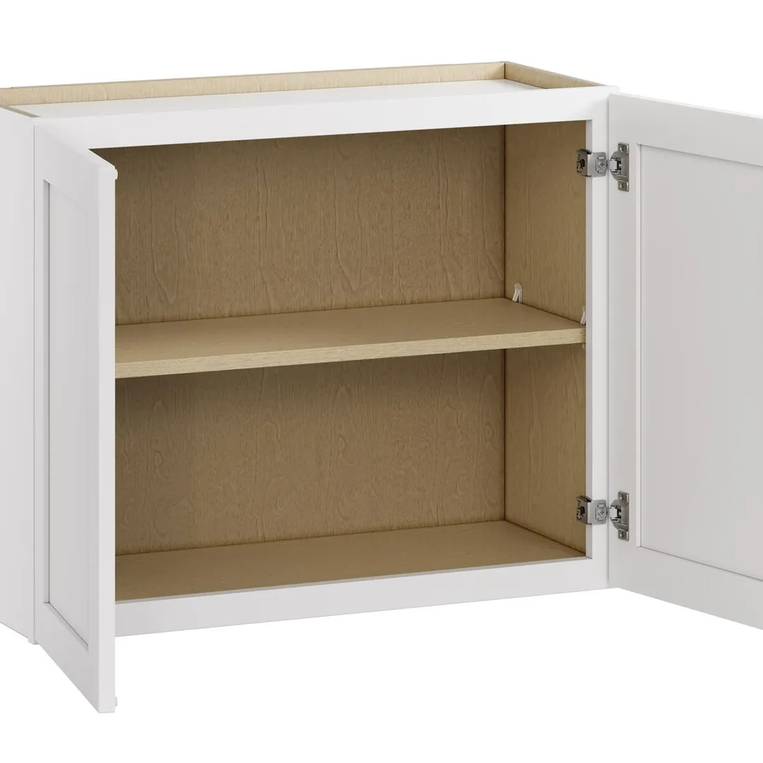 Whalen CLICK-IT Enfield 30-in W x 24-in H x 12-in D Classic White Birch Wall Ready To Assemble Plywood Cabinet (Raised Panel Shaker Door Style), photo 4 of 12