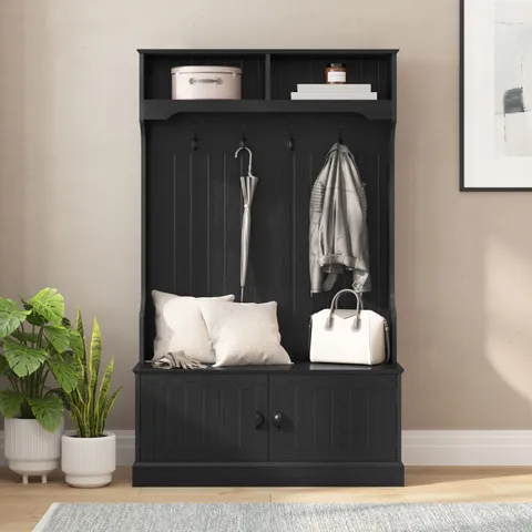 Livvie Modern 11.75-in Black Composite Hall Tree