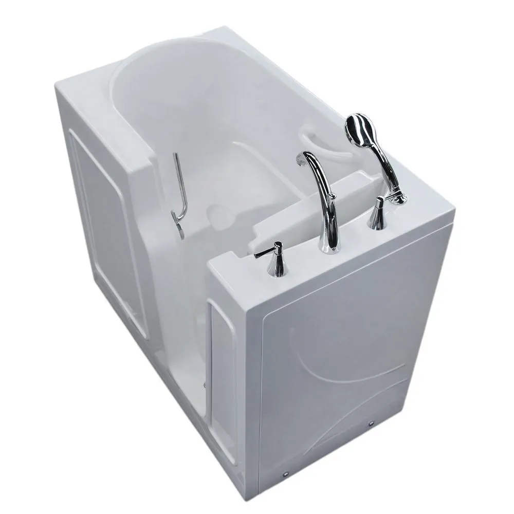 Universal Tubs 45.75 in. Walk-In Non-Whirlpool Bathtub in White with 1.28 GPF Single Flush Toilet, photo 4 of 9