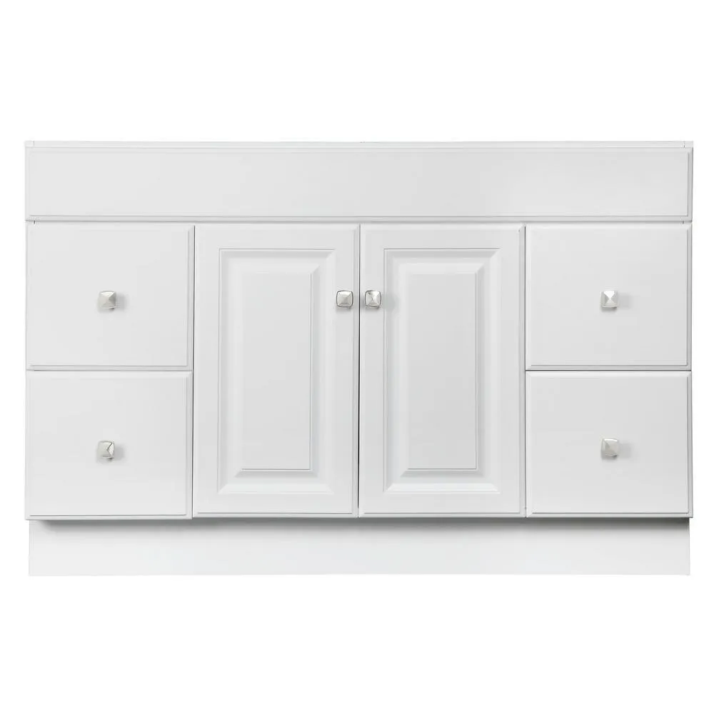 Wyndham 48 in. W x 21 in. H Bathroom Vanity Cabinet Only in White Semi-Gloss, photo 10 of 34