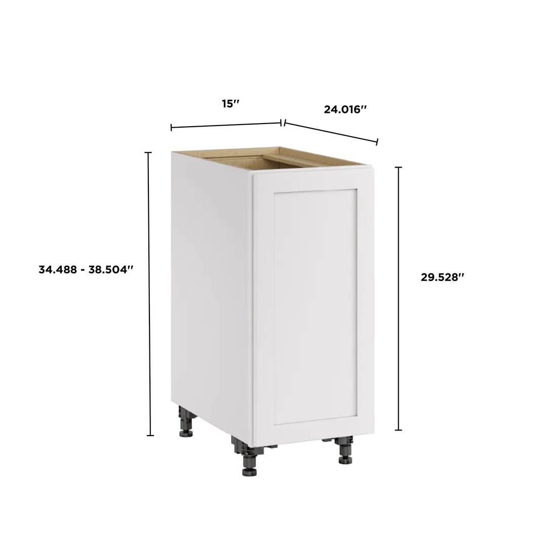 Whalen CLICK-IT Enfield 15-in W x 34.5-in H x 24-in D Classic White Birch Base Ready To Assemble Plywood Cabinet (Raised Panel Shaker Door Style), photo 9 of 10