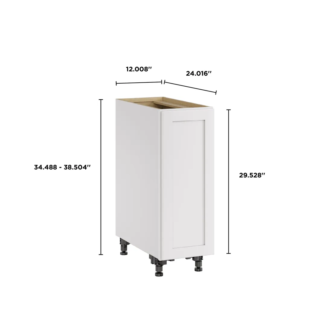 Whalen CLICK-IT Enfield 12-in W x 34.5-in H x 24-in D Classic White Birch Base Ready To Assemble Plywood Cabinet (Raised Panel Shaker Door Style), photo 9 of 10