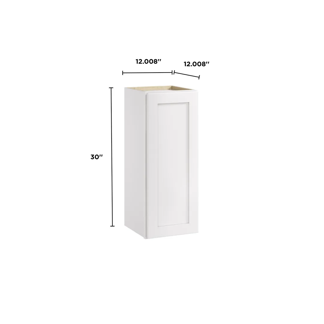Whalen CLICK-IT Enfield 12-in W x 30-in H x 12-in D Classic White Birch Wall Ready To Assemble Plywood Cabinet (Raised Panel Shaker Door Style), photo 9 of 10
