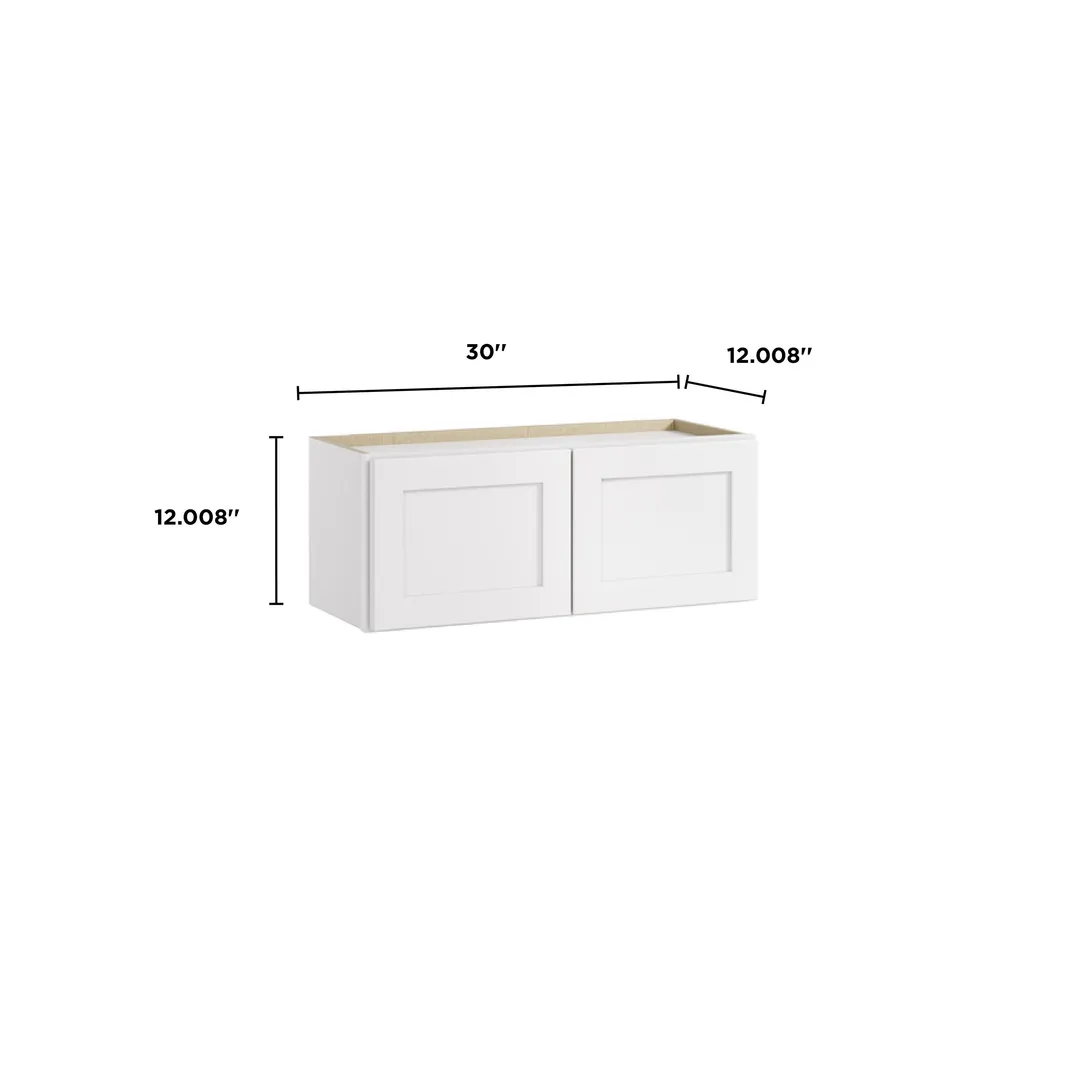 Whalen CLICK-IT Enfield 30-in W x 12-in H x 12-in D Classic White Birch Wall Ready To Assemble Plywood Cabinet (Raised Panel Shaker Door Style), photo 14 of 16