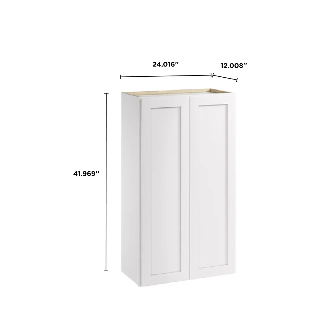 Whalen CLICK-IT Enfield 24-in W x 42-in H x 12-in D Classic White Birch Wall Ready To Assemble Plywood Cabinet (Raised Panel Shaker Door Style), photo 8 of 10