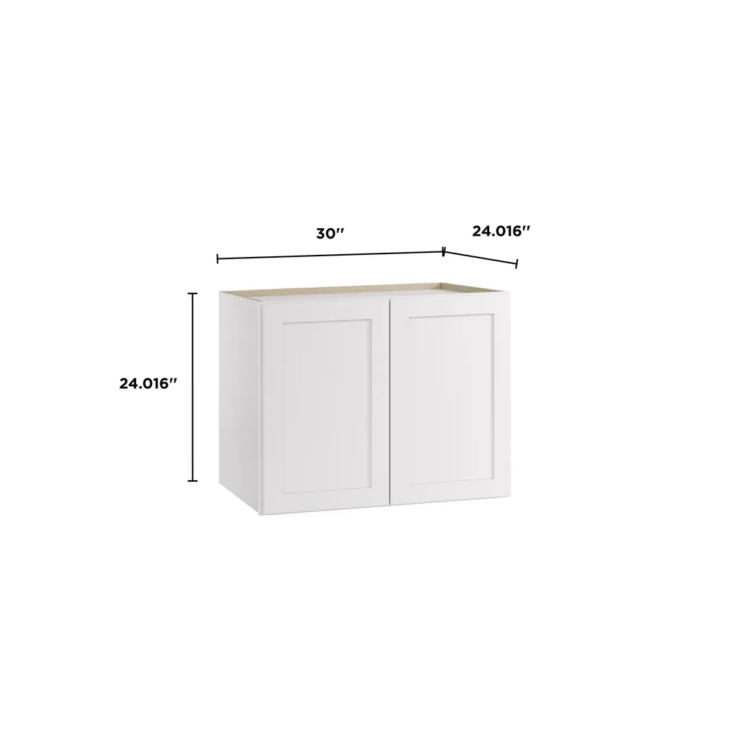 Whalen CLICK-IT Enfield 30-in W x 24-in H x 24-in D Classic White Birch Wall Ready To Assemble Plywood Cabinet (Raised Panel Shaker Door Style), photo 9 of 10