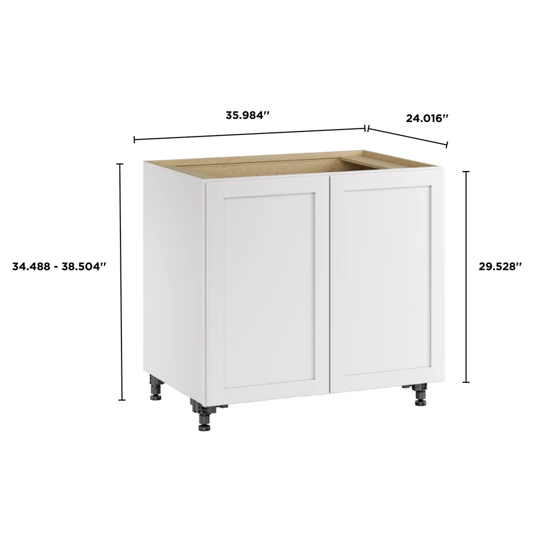 Whalen CLICK-IT Enfield 36-in W x 34.5-in H x 24-in D Classic White Birch Base Ready To Assemble Plywood Cabinet (Raised Panel Shaker Door Style), photo 9 of 10