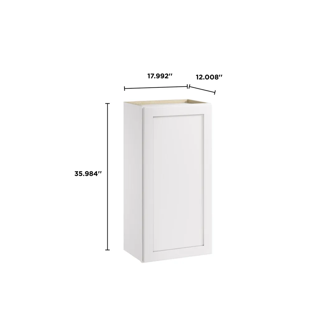 Whalen CLICK-IT Enfield 18-in W x 36-in H x 12-in D Classic White Birch Wall Ready To Assemble Plywood Cabinet (Raised Panel Shaker Door Style), photo 9 of 10