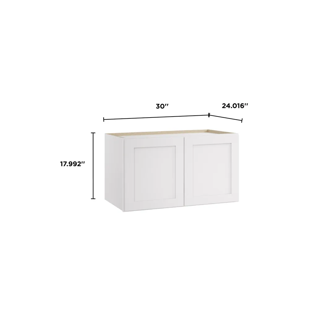Whalen CLICK-IT Enfield 30-in W x 18-in H x 24-in D Classic White Birch Wall Ready To Assemble Plywood Cabinet (Raised Panel Shaker Door Style), photo 9 of 10