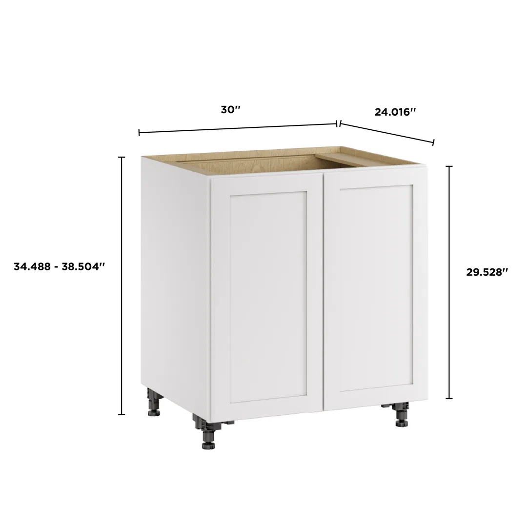 Whalen CLICK-IT Enfield 30-in W x 34.5-in H x 24-in D Classic White Birch Base Ready To Assemble Plywood Cabinet (Raised Panel Shaker Door Style), photo 13 of 15