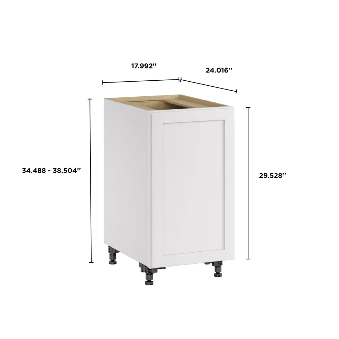 Whalen CLICK-IT Enfield 18-in W x 34.5-in H x 24-in D Classic White Birch Base Ready To Assemble Plywood Cabinet (Raised Panel Shaker Door Style), photo 9 of 10