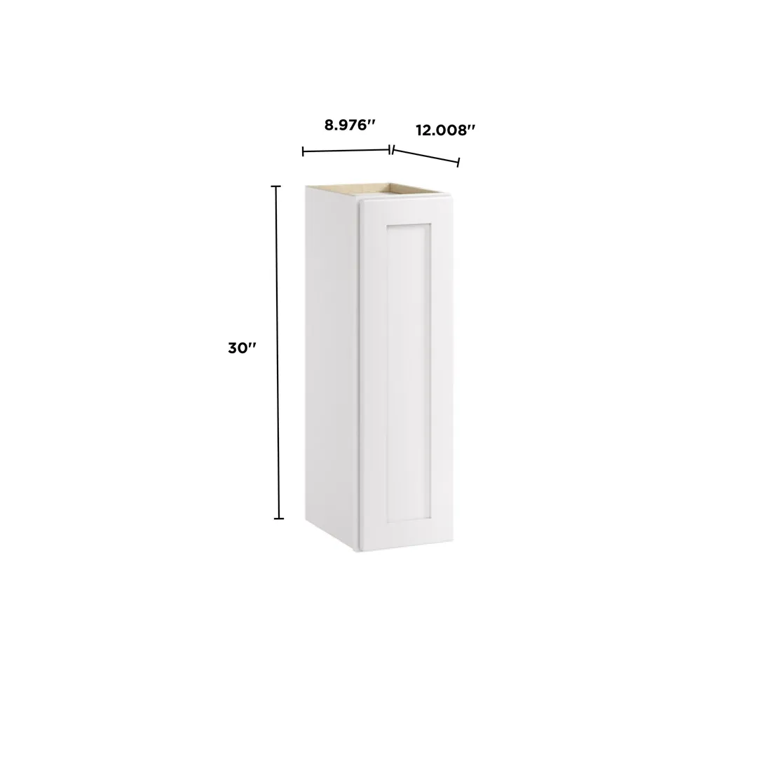Whalen CLICK-IT Enfield 9-in W x 30-in H x 12-in D Classic White Birch Wall Ready To Assemble Plywood Cabinet (Raised Panel Shaker Door Style), photo 9 of 10