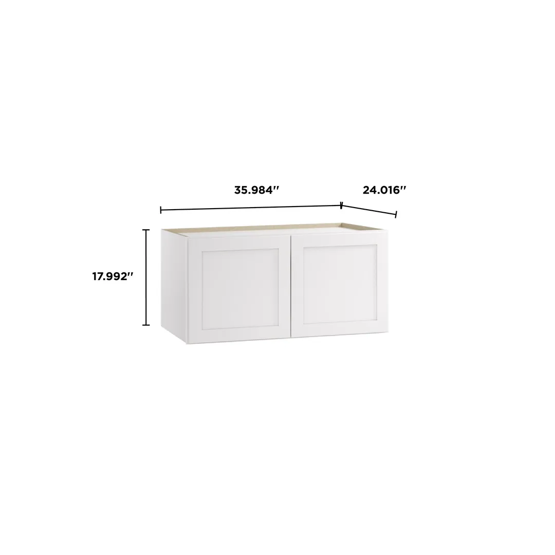 Whalen CLICK-IT Enfield 36-in W x 18-in H x 24-in D Classic White Birch Wall Ready To Assemble Plywood Cabinet (Raised Panel Shaker Door Style), photo 9 of 10