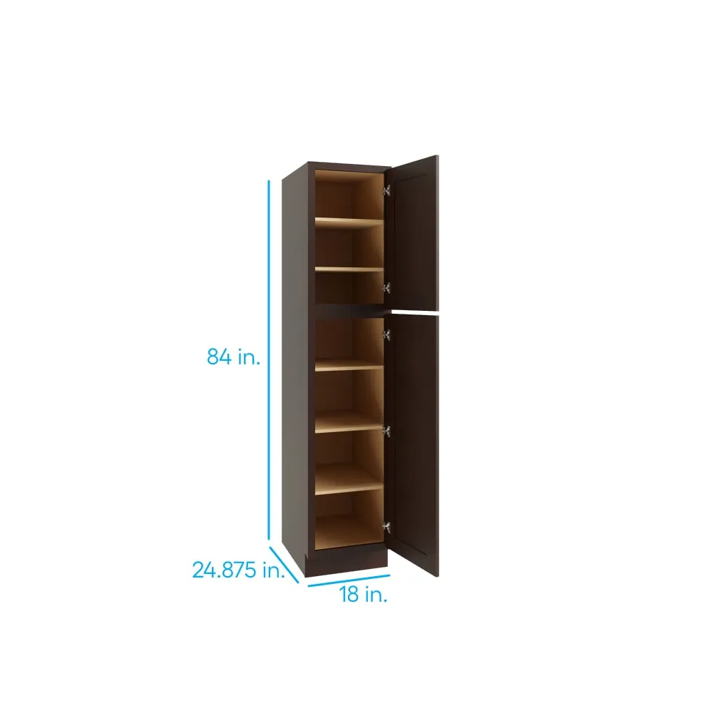 RELIABILT 18-in W x 84-in H Wood Brown Freestanding Utility Storage Cabinet, photo 2 of 2