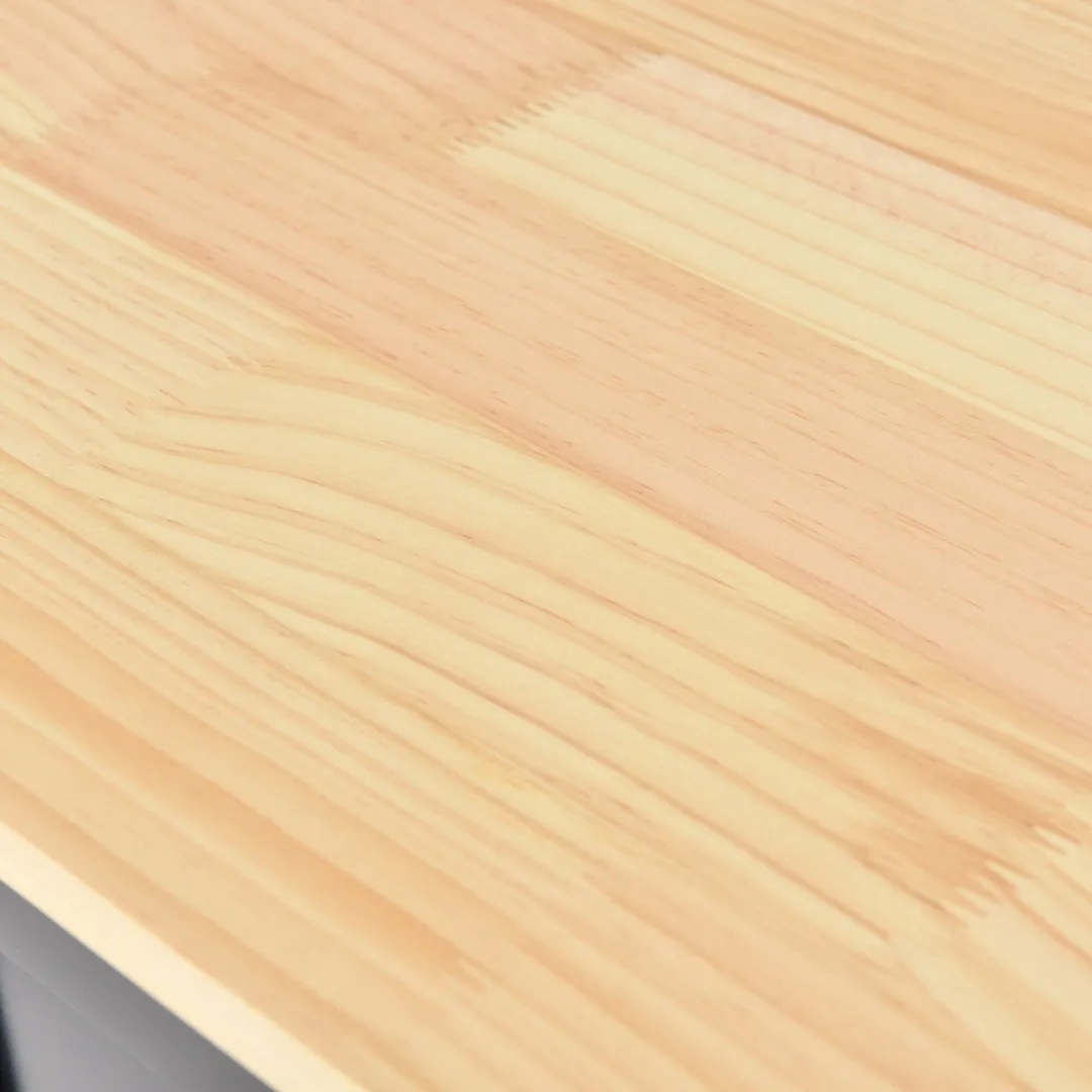 CESICIA Black Wood Base with Wood Top Rolling Kitchen Island (17.71-in x 52.7-in x 36.81-in), photo 9 of 14