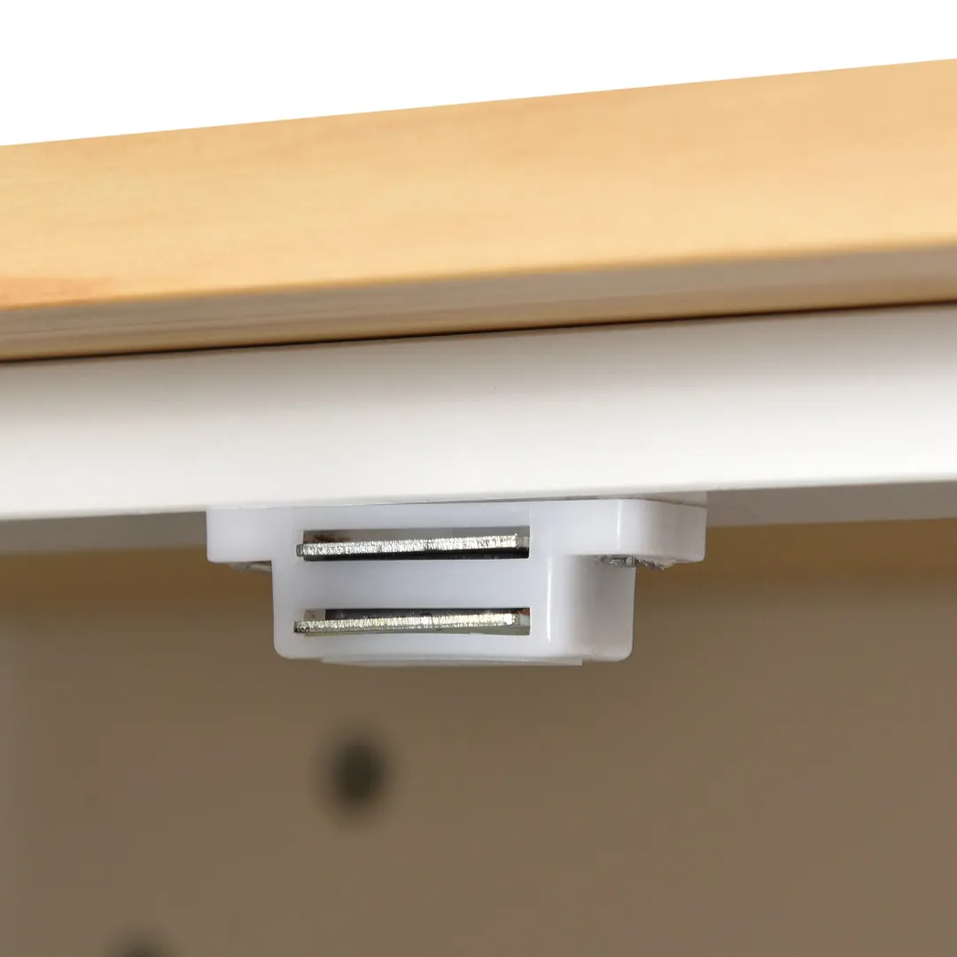 CESICIA White Wood Base with Wood Top Rolling Kitchen Island (17.71-in x 52.7-in x 36.81-in), photo 15 of 18