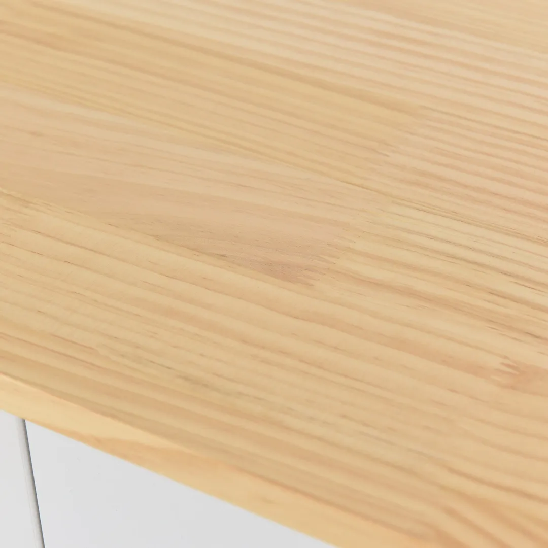 CESICIA White Wood Base with Wood Top Rolling Kitchen Island (17.71-in x 52.7-in x 36.81-in), photo 16 of 18