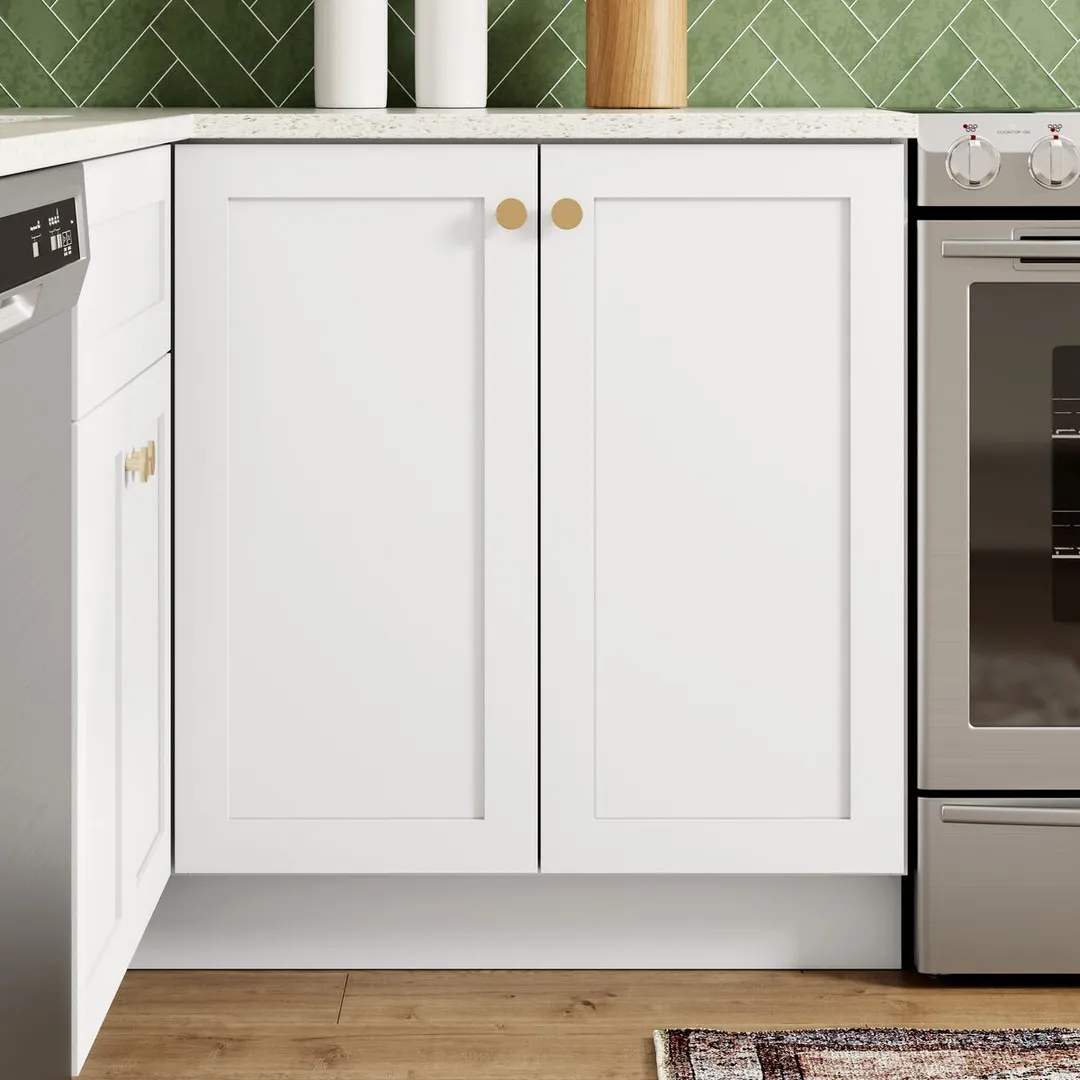 Whalen CLICK-IT Enfield 30-in W x 34.5-in H x 24-in D Classic White Birch Base Ready To Assemble Plywood Cabinet (Raised Panel Shaker Door Style), photo 5 of 15