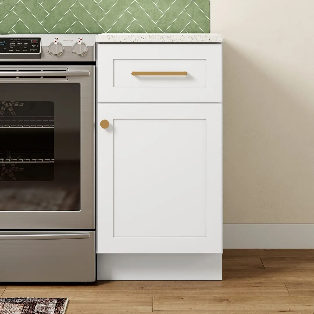 Whalen CLICK-IT Enfield 18-in W x 34.5-in H x 24-in D Classic White Birch 1-Drawer Base Ready To Assemble Plywood Cabinet (Raised Panel Shaker Style), photo 5 of 14